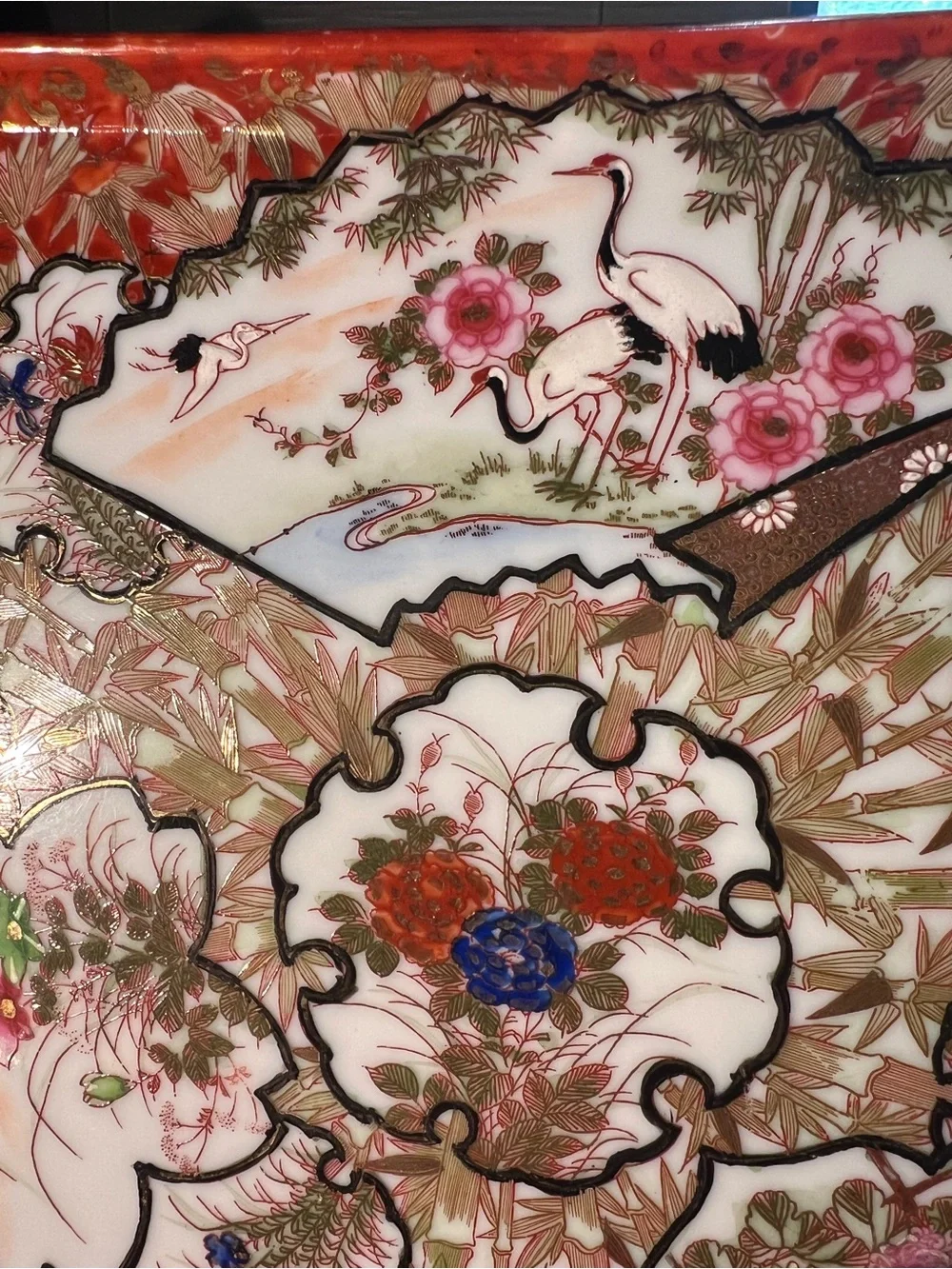Gorgeous Antique Kutani Serving Platter read below